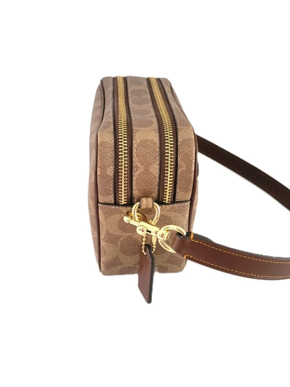 Coach CEK69 Mini Carey Signature PVC Crossbody Bag Handbag Tan Brown